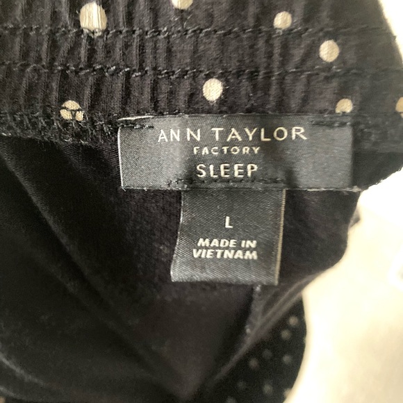 Ann Taylor Black and Cream Dot Pajama Set Size L - Picture 12 of 13